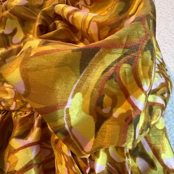 Kika Vargas x Target Gold Mum Floral Puff Sleeve Dress XS - Picture 9 of 10